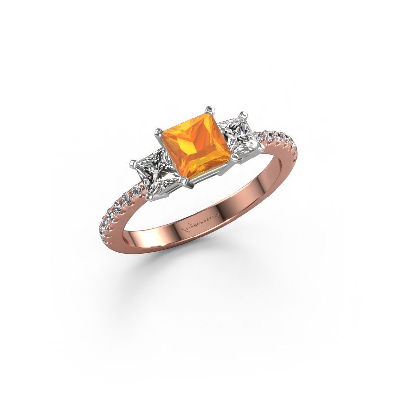 Bague de fiançailles Dorla 585 or rose citrine 5 mm