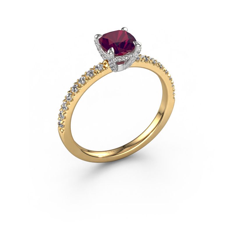 Engagement ring Saskia 1 CUS 585 gold rhodolite 5.5 mm