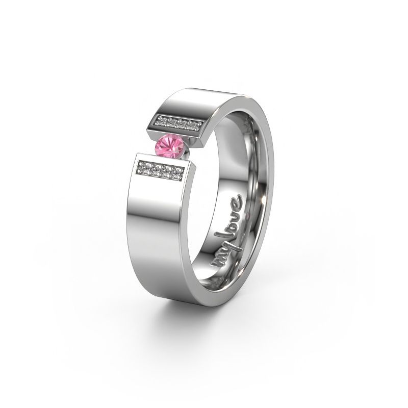 Ehering WH2096L16C 950 Platin ±6x2.2 mm Pink Saphir