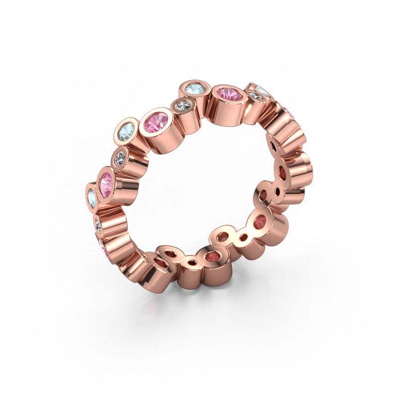 Bague Tessa 585 or rose saphir rose 2.5 mm
