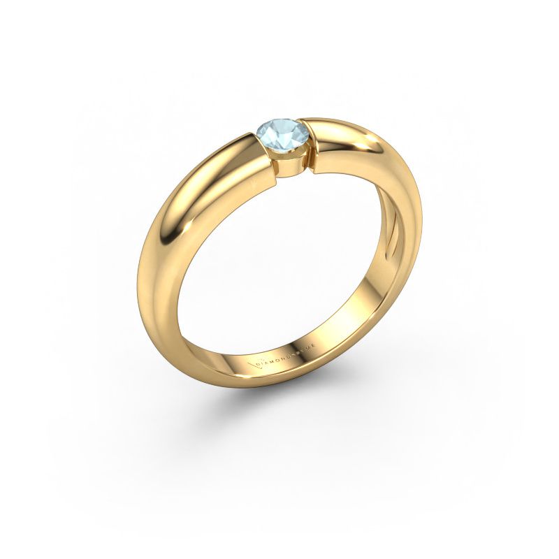 Engagement ring Amelia 585 gold aquamarine 3.4 mm