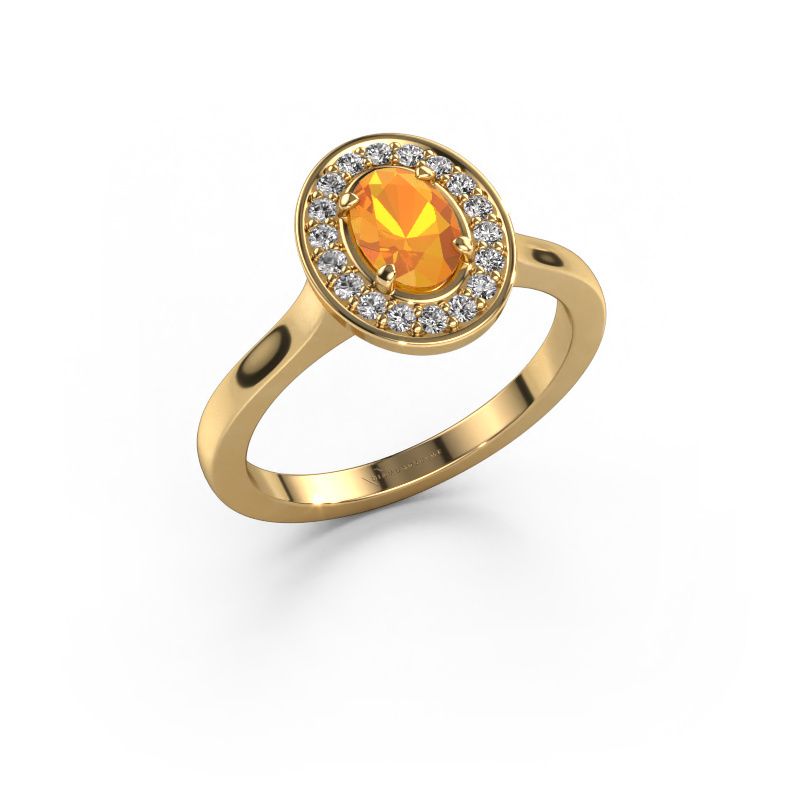 Anillo Madelon 1 585 oro citrino 7x5 mm