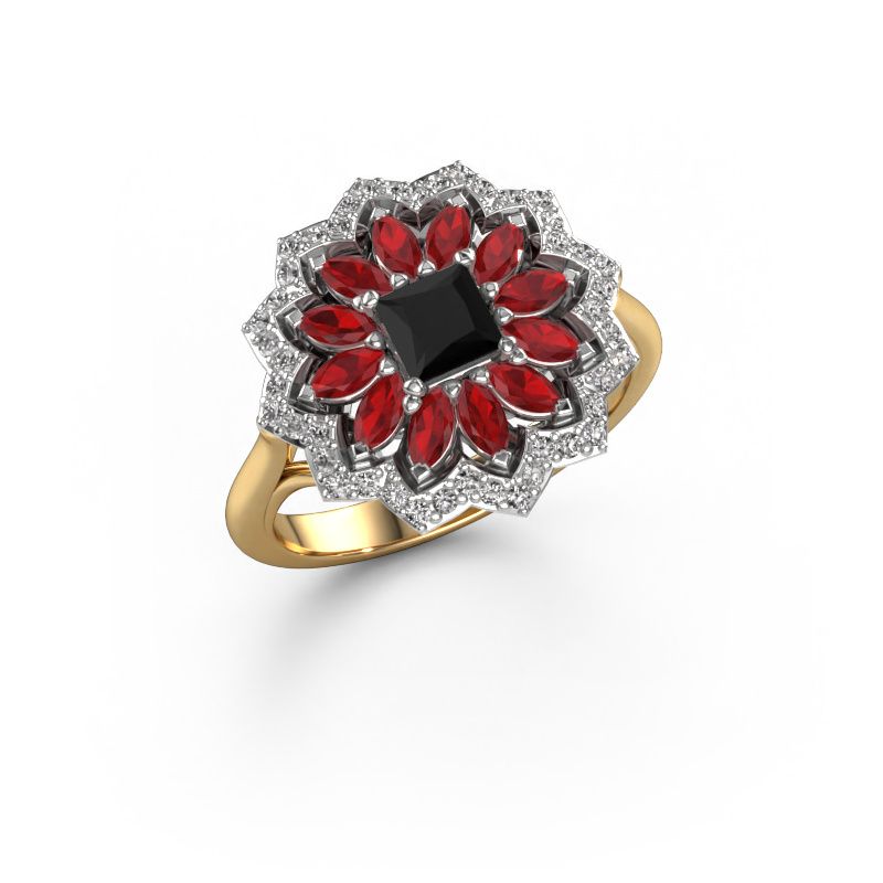 Verlovingsring Franka 585 goud zwarte diamant 0.70 crt