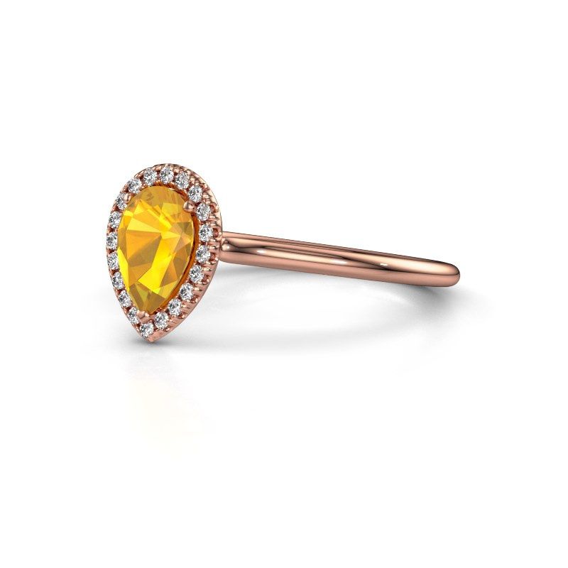 Image of Engagement ring seline per 1<br/>585 rose gold<br/>Citrin 7x5 mm