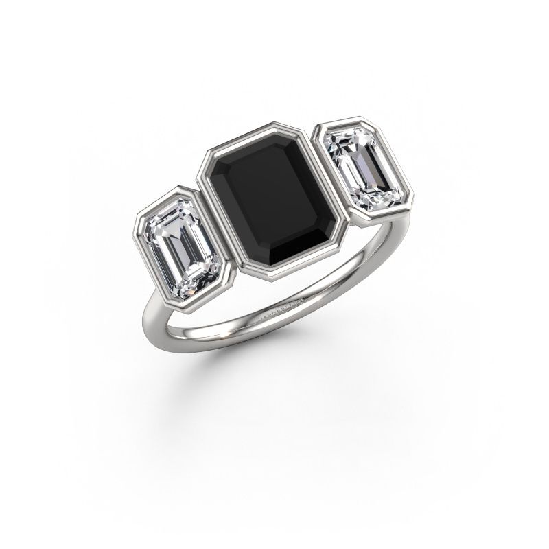 Engagement ring Lavon 3 EME 585 white gold black diamond 3.50 crt