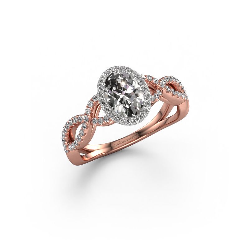 Engagement ring Dionne ovl 585 rose gold lab grown diamond 0.66 crt