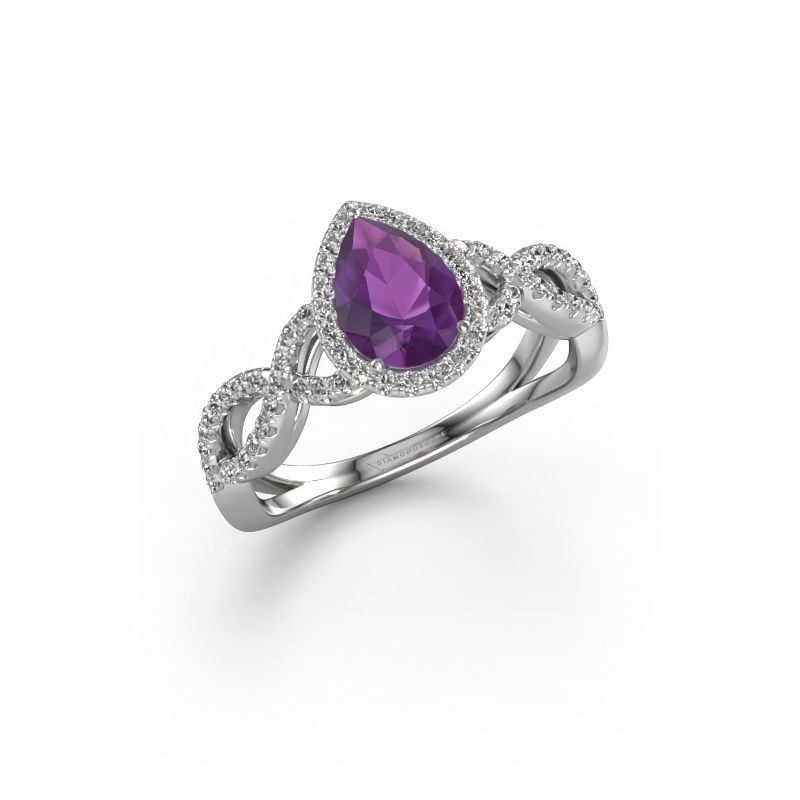 Verlobungsring Dionne pear 585 Weißgold Amethyst 7x5 mm
