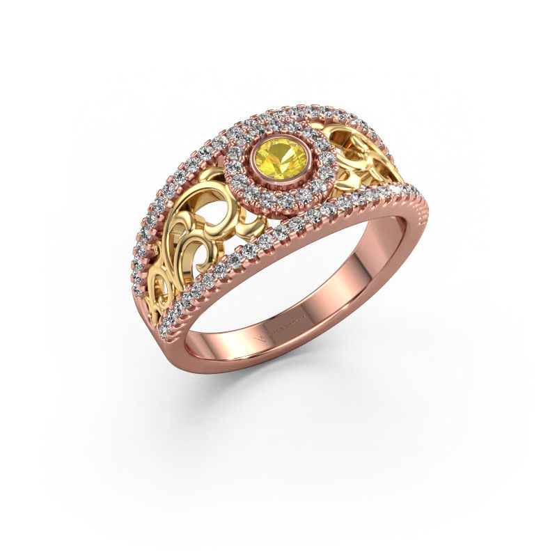 Ring Lavona 585 Roségold Gelb Saphir 3.4 mm