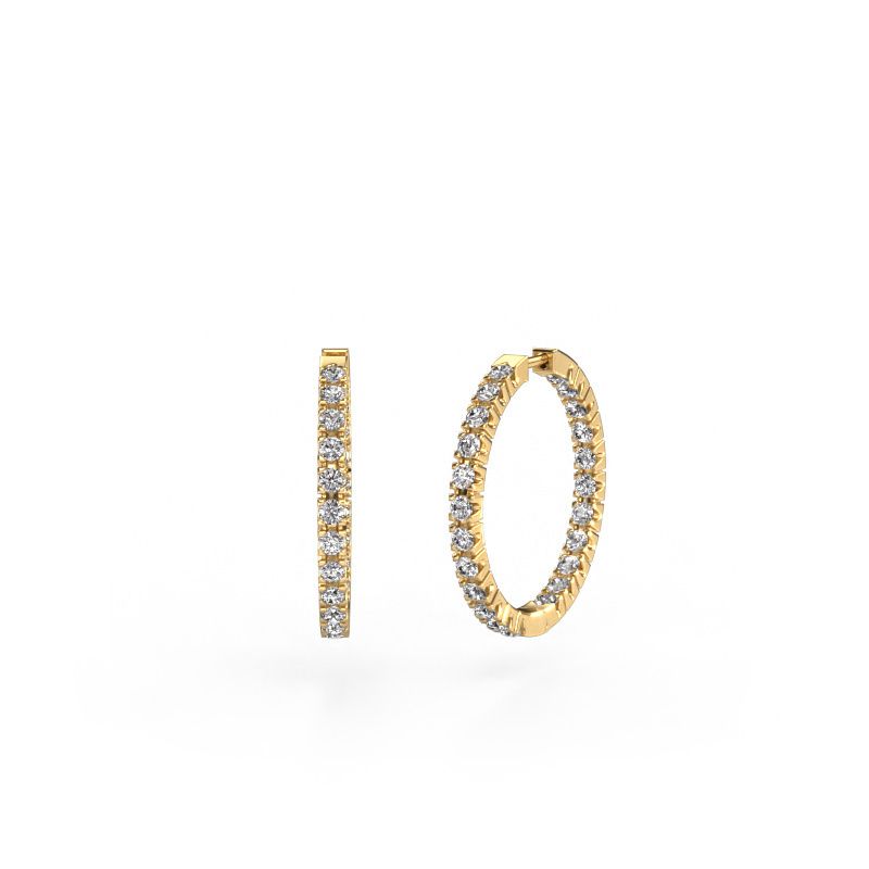 Créoles Miki 20mm 585 or jaune diamant synthétique 1.38 crt