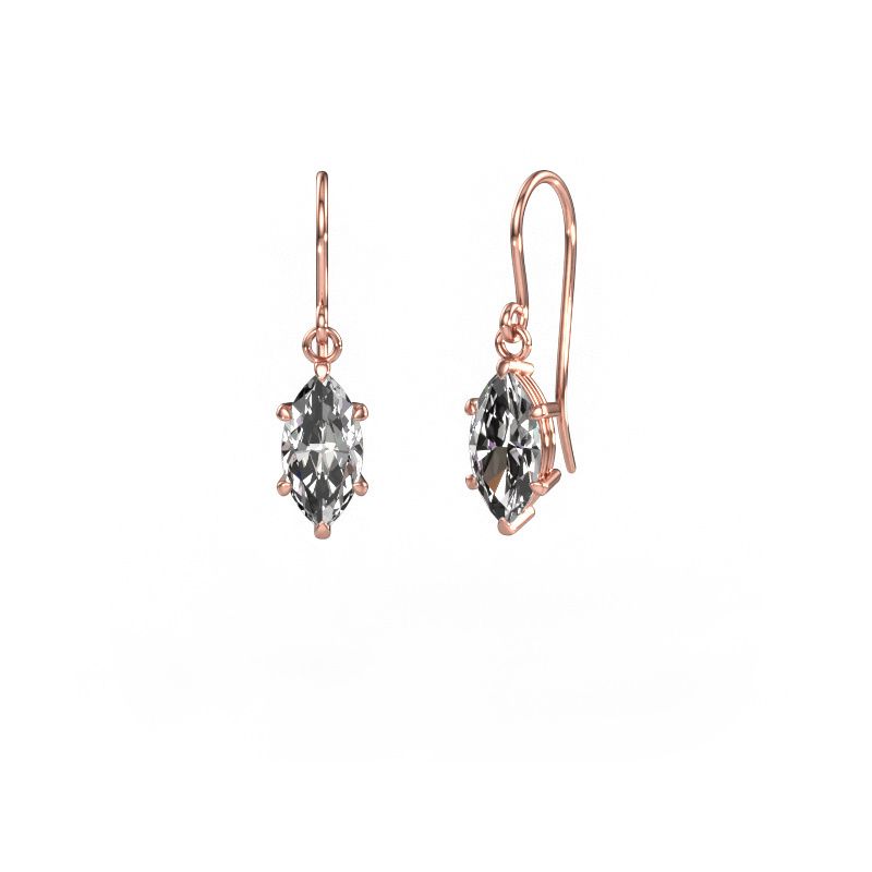 Drop earrings Laurie MRQ 1 585 rose gold diamond 2.50 crt