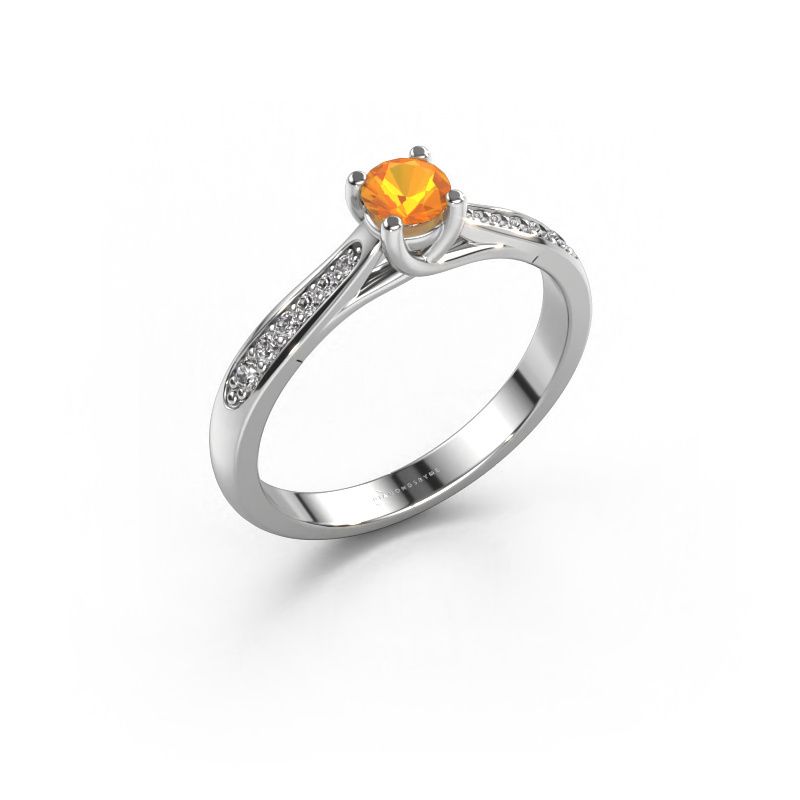 Bague de fiançailles Mia 2 950 platine citrine 5 mm