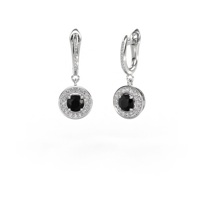 Drop earrings Ninette 2 950 platinum black diamond 1.629 crt