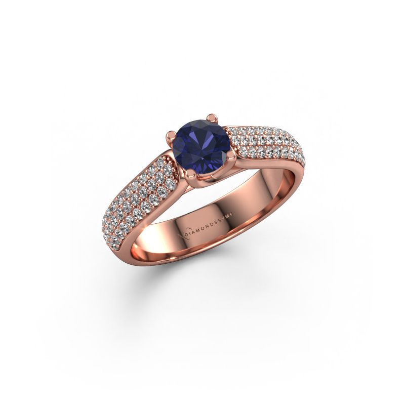 Engagement ring Leoness 585 rose gold sapphire 5 mm