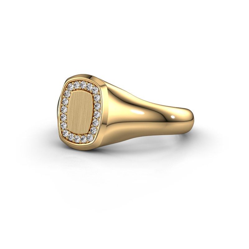 Image of Men's ring floris cushion 1<br/>585 gold<br/>Diamond 0.15 crt