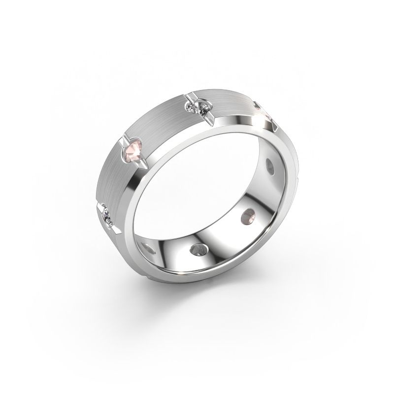 Men's ring Irwin 950 platinum morganite champagne 2.7 mm