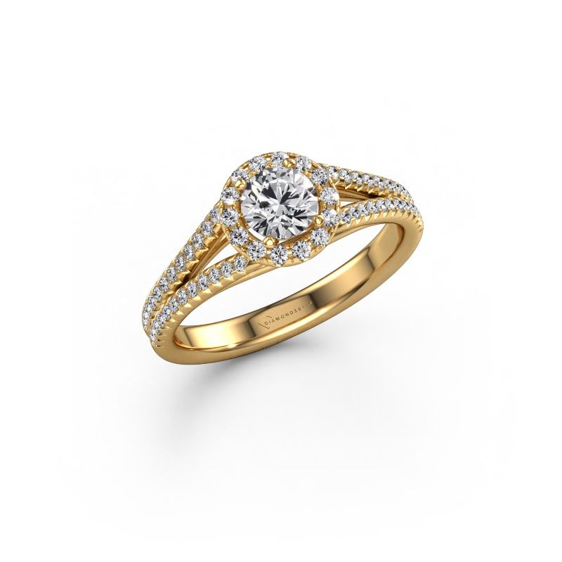 Bague de fiançailles Verla rnd 2 585 or jaune diamant synthétique 0.845 crt