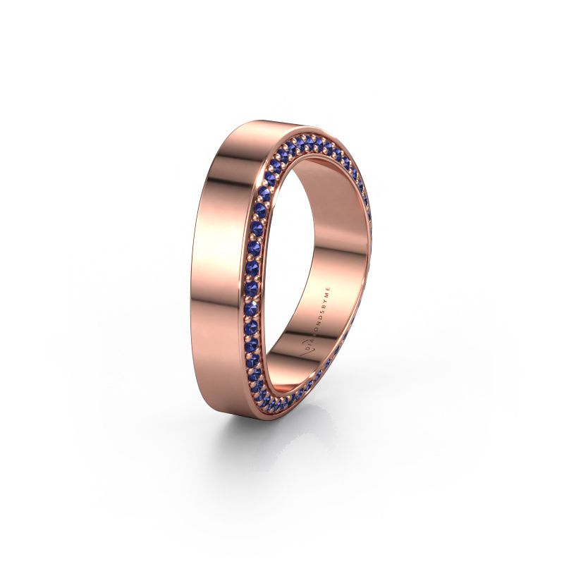 Trouwring WH2027BM 585 rosé goud saffier 1.2 mm ±5x2.2 mm