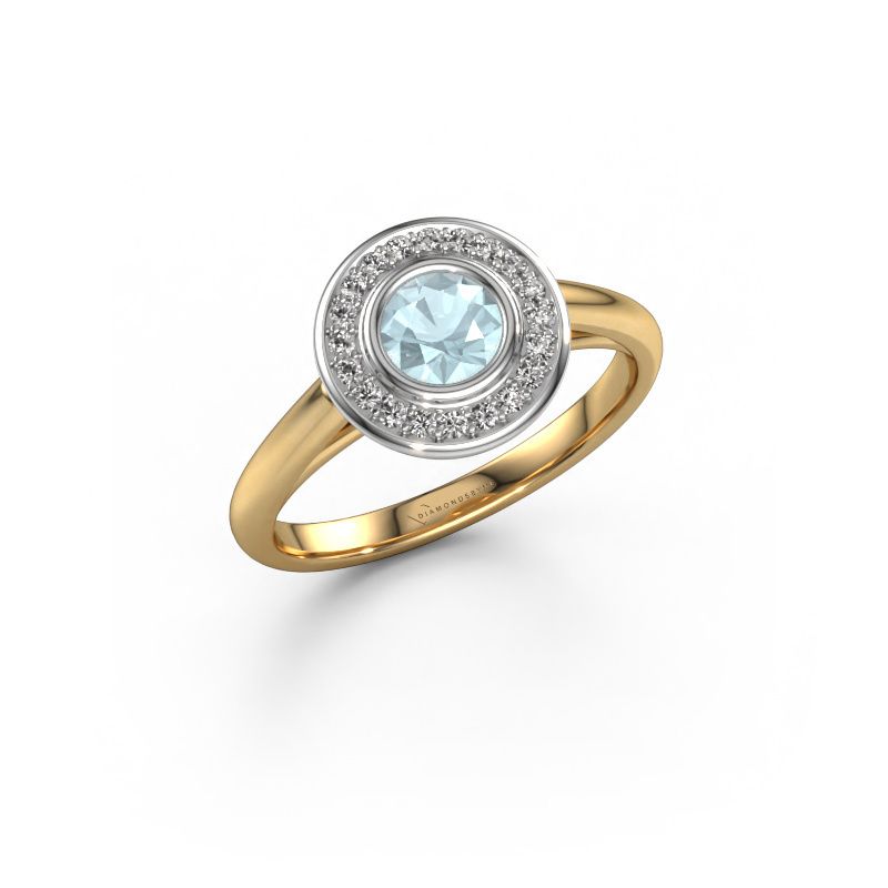 Verlobungsring Noud 1 RND 585 Gold Aquamarin 4.7 mm