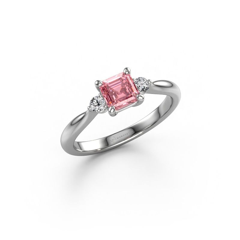 Image of Engagement ring Lieselot ASSC 950 platinum pink lab grown diamond 4.5 mm
