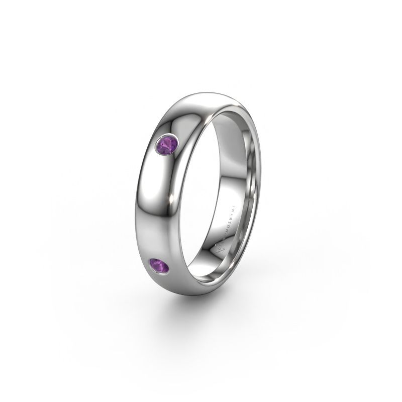 Wedding ring WH0104L35BP 585 white gold amethyst ±5x2 mm