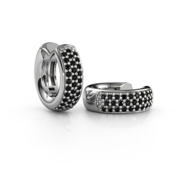 Créoles Lana EXPRESS 585 or blanc diamant noir 0.48 crt