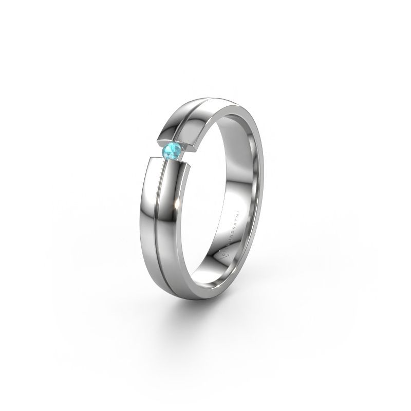 Trauring WH0254L24X 950 Platin Blau Topas ±4x1.5 mm