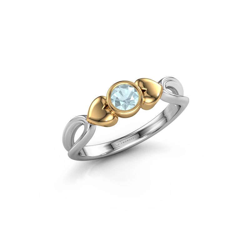 Image of Ring Lorrine 585 white gold aquamarine 4 mm