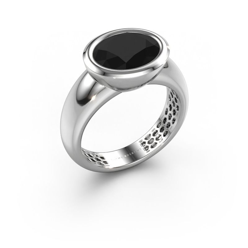 Bague Evelyne 585 or blanc diamant noir 3.24 crt