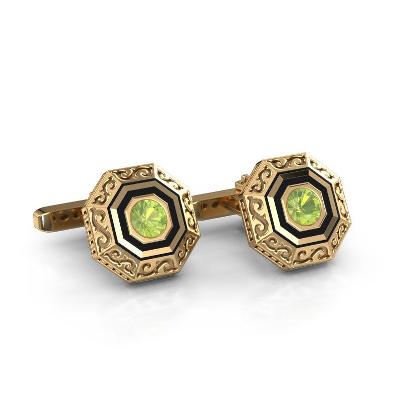 Image of Cufflinks dion<br/>585 gold<br/>Peridot 5 mm