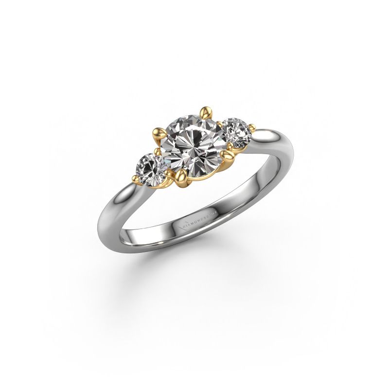 Verlobungsring Lieselot RND 585 Weißgold Zirkonia 6.5 mm