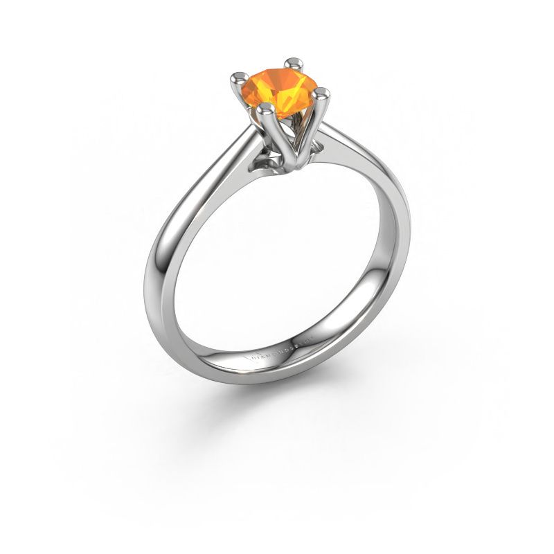 Verlobungsring Janna 1 585 Weißgold Citrin 5 mm