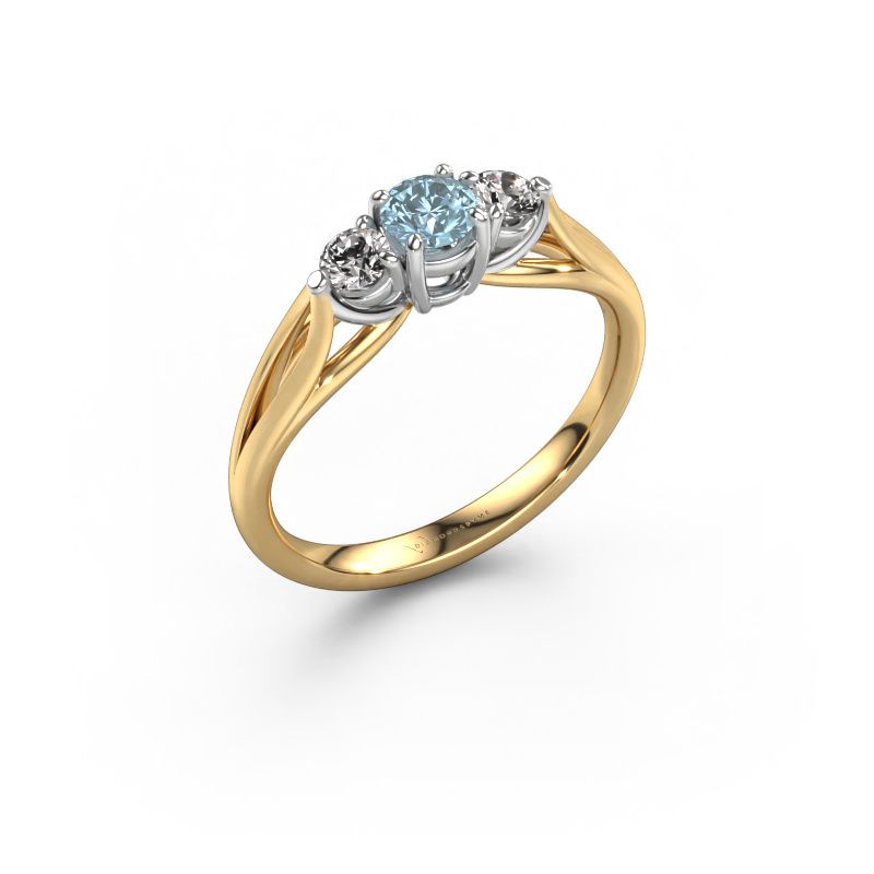 Engagement ring Amie RND 585 gold blue lab grown diamond 4.2 mm