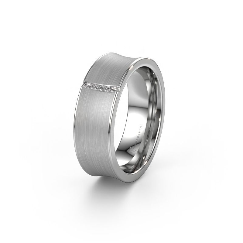 Wedding ring WH2021B 950 platinum lab-grown diamond ±7 x 2 mm