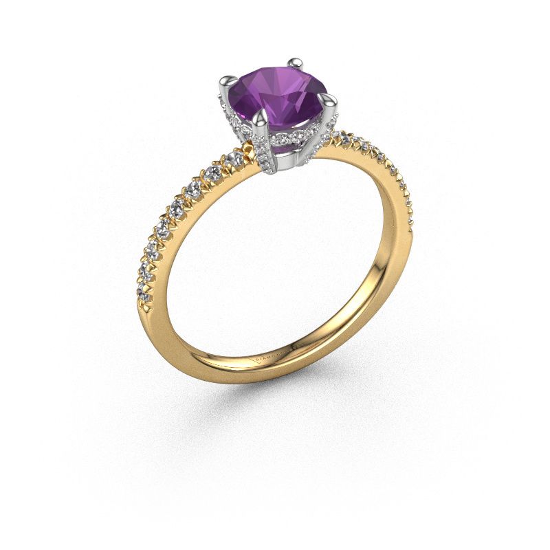 Verlobungsring Saskia rnd 1 585 Gold Amethyst 6.5 mm