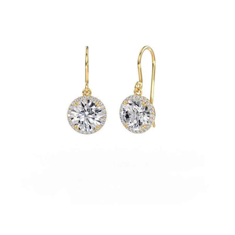 Earrings Seline rnd 2 585 gold lab grown diamond 4.22 crt