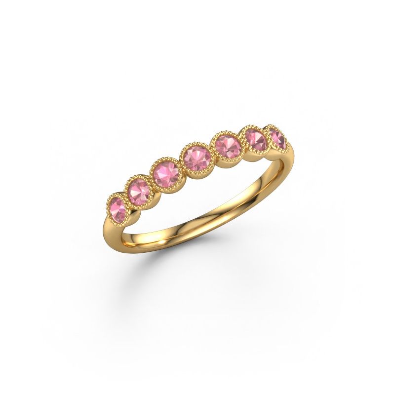 Anello Mariam half 585 oro tormalina rosa 2.4 mm