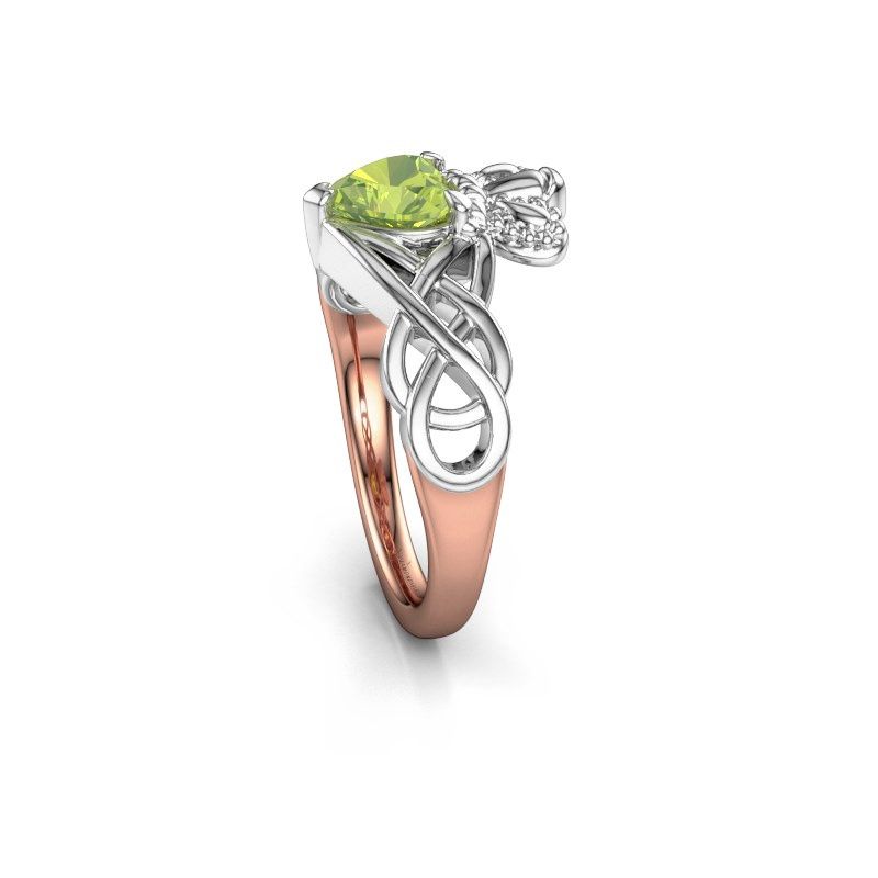 Image of Ring Lucie 585 rose gold peridot 6 mm