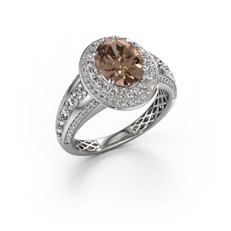 Verlovingsring Nancie 585 witgoud bruine diamant 2.89 crt