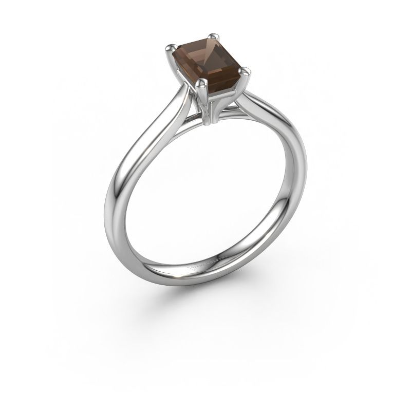 Engagement ring Mignon EME 1 950 platinum smokey quartz 6.5x4.5 mm