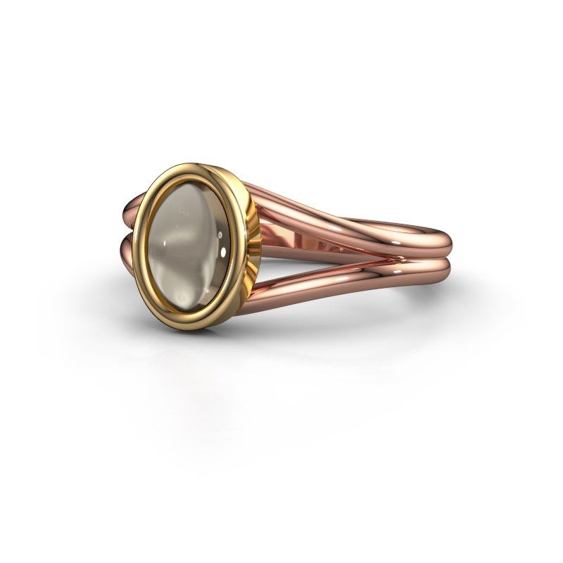 Afbeelding van Ring Lieselotte<br/>585 rosé goud<br/>Rookkwarts 9x7 mm