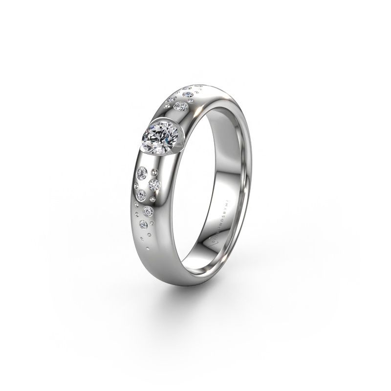 Wedding ring WH2104L34A 585 white gold lab grown diamond ±4.5 x 1.7 mm