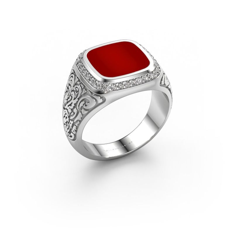Men's ring Jesse 3 950 platinum carnelian 10x10 mm