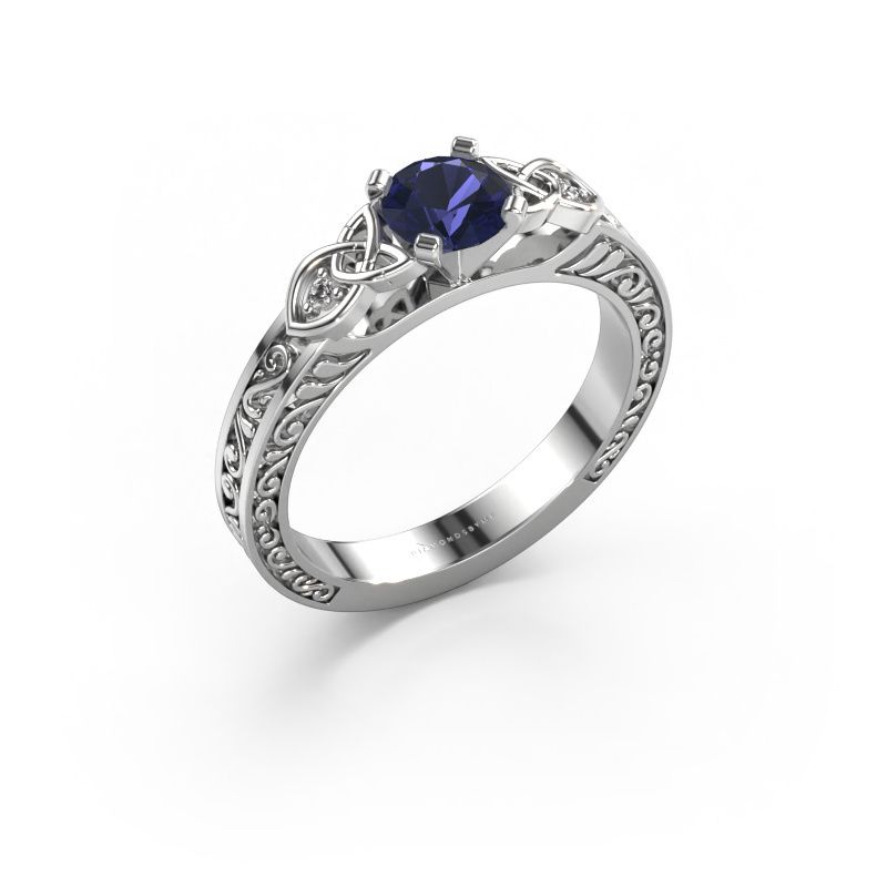 Engagement ring Gillian 585 white gold sapphire 5 mm