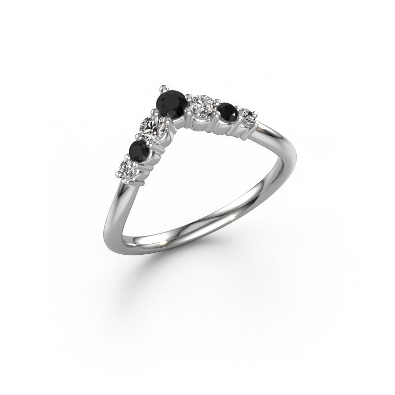 Stackable ring Imani B 585 white gold black diamond 0.356 crt