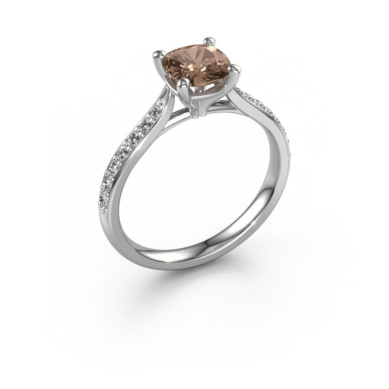 Engagement ring Mignon CUS 2 585 white gold brown diamond 1.489 crt