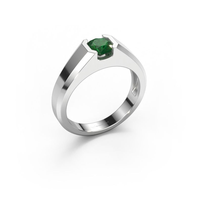 Men's ring Indigo 950 platinum emerald 6 mm