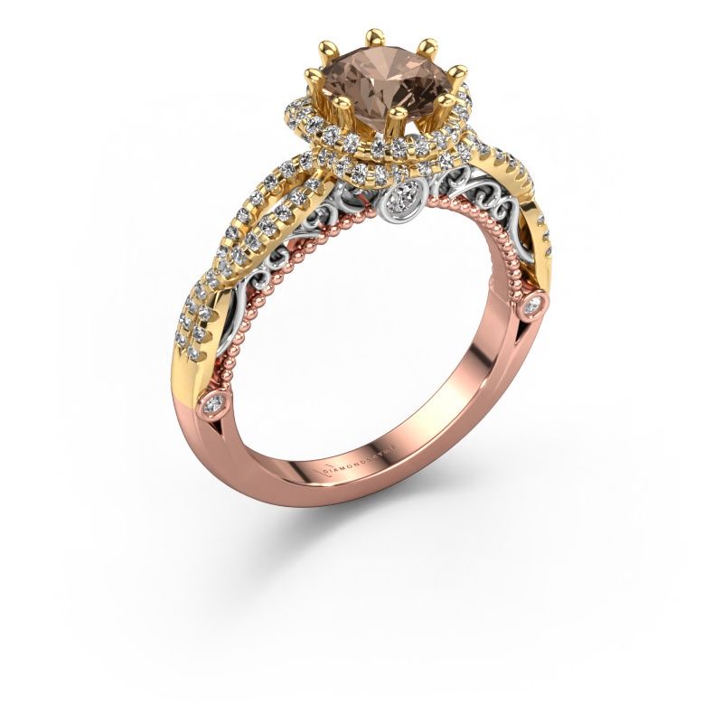 Engagement ring Lysanne 585 rose gold brown diamond 1.45 crt