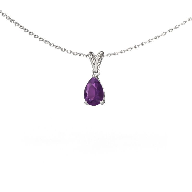 Pendant Sam PER 585 white gold amethyst 7x5 mm
