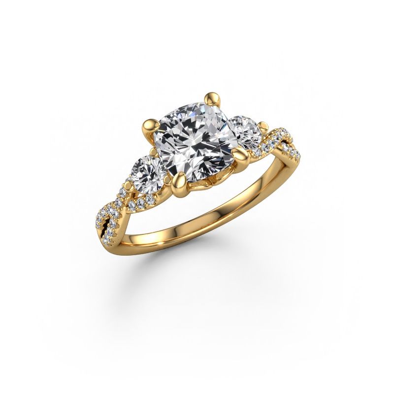 Engagement ring Marilou CUS 585 gold lab grown diamond 2.52 crt