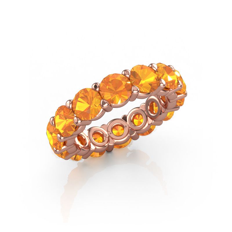 Bague Heddy rnd 5.0 585 or rose citrine 5 mm